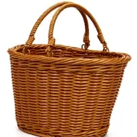 Корзина пластик 25 х 19 х 15 см, ручка17 см коричневый