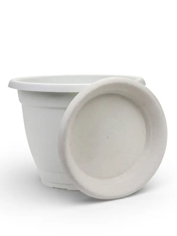 Горшок для цветов с поддоном &laquo;Борнео&raquo;, 25.8 л, пластиковый, цвет мраморный