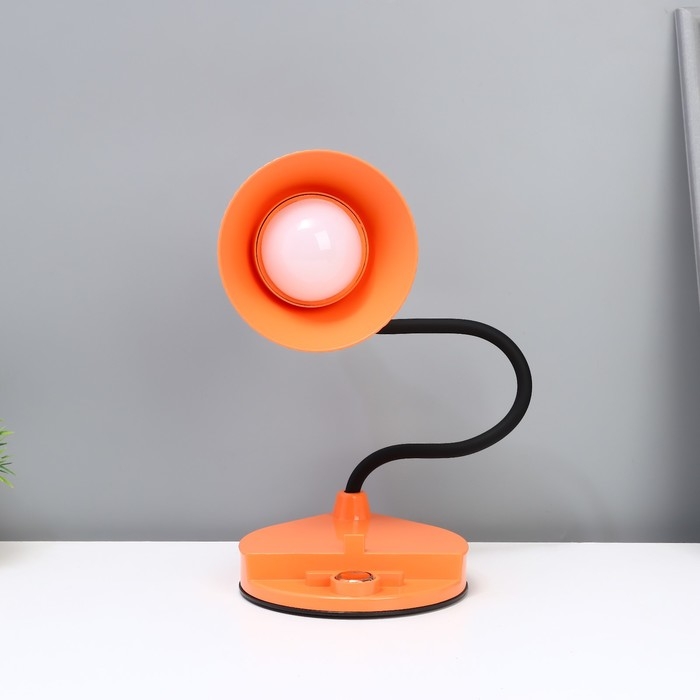 Настольная лампа  Настольная лампа "Парасоль" LED, от USB/АКБ 6 Вт сенсор 3000-6000 оранжевый 14х10х37 см RISALUX  100