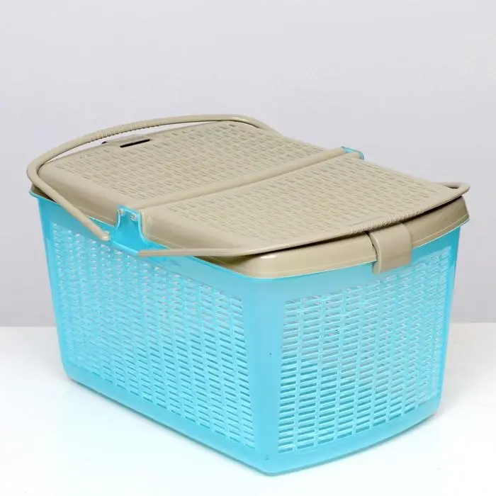 Корзина 47х36х27,5 см, бирюзовый Корзина 47х36х27,5 см, бирюзовый