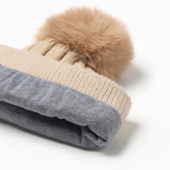 Шапка детская MINAKU, цв.бежевый, р-р 48-50