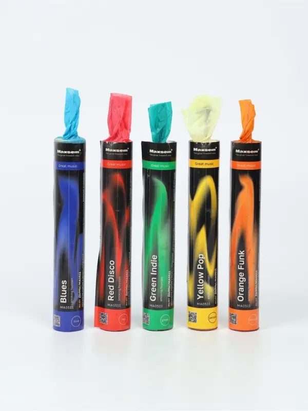 Цветной дым, заряд 0.8 дюйма, ОПТИ, 60 сек, цена за 1 шт., микс из 5 шт. с ручкой