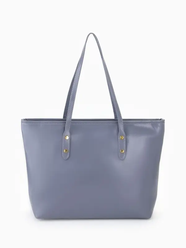 Сумка-шопер женская на молнии, размер 30.5&times;12&times;27 см, однотонная, серая