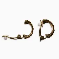 Серьги клипсы для ушей QF &laquo;Плетение&raquo;, цвет чернёное золото