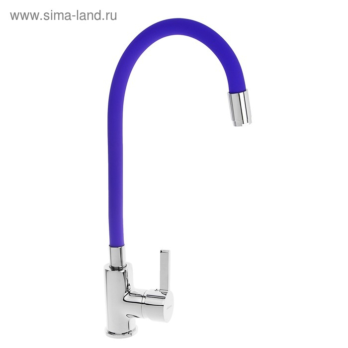 Смеситель для кухни Accoona A9890S, однорычажный, с силиконовым изливом, фиолетовый/хром Смеситель для кухни Accoona A9890S, однорычажный, с силиконовым изливом, фиолетовый/хром