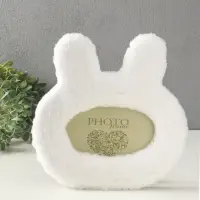 Фоторамка МДФ, иск. мех 11х17,8 см "Белая зайка" 24,5х2х25 см