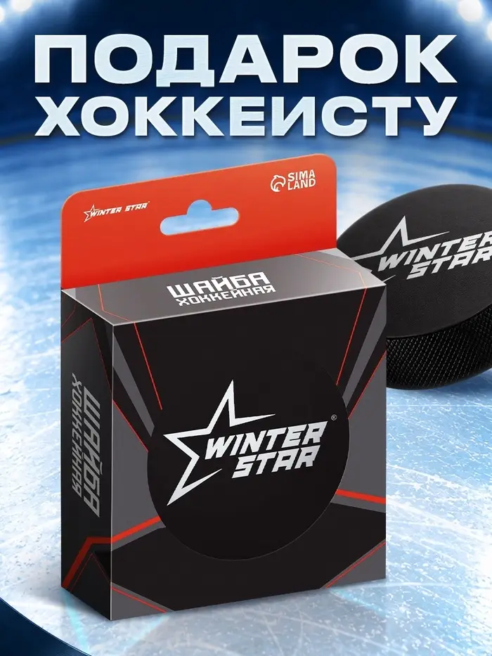 Шайба хоккейная Winter Star, детская, d=6 см