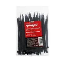 Хомут нейлоновый для стяжки, ТУНДРА, 2.5&times;100 мм, черный, 100 шт.