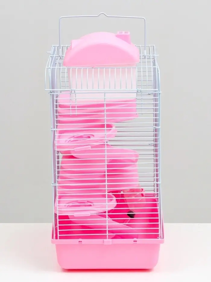 Клетка для мелких грызунов &laquo;Пижон&raquo;, с наполнением, 27&times;21&times;40 см, розовая
