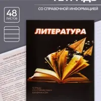 Тетрадь предметная 48 листов в линейку Calligrata «3D. Литература», серые листы