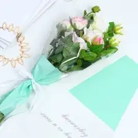 Пакет для цветов «Every day is a new beginning», мятный, 30 х 10 х 45 см Пакет для цветов «Every day is a new beginning», мятный, 30 х 10 х 45 см