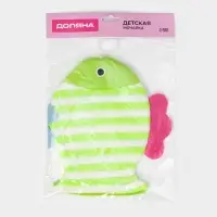 Мочалка варежка детская Доляна &laquo;Рыбка&raquo;, для купания, 21 см, МИКС