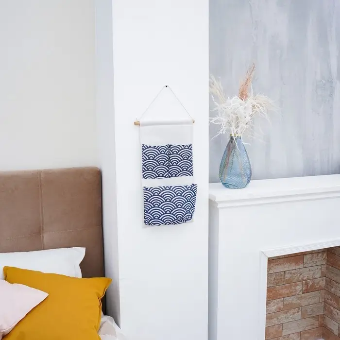 Органайзер с карманами подвесной «Волна», 3 отделения, 47×25 см, цвет синий Органайзер с карманами подвесной «Волна», 3 отделения, 47×25 см, цвет синий