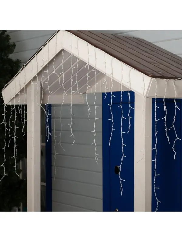 Гирлянда &laquo;Бахрома&raquo; 3&times;0.9 м, IP44, УМС, белая нить, 232 LED, свечение синее, 220 В