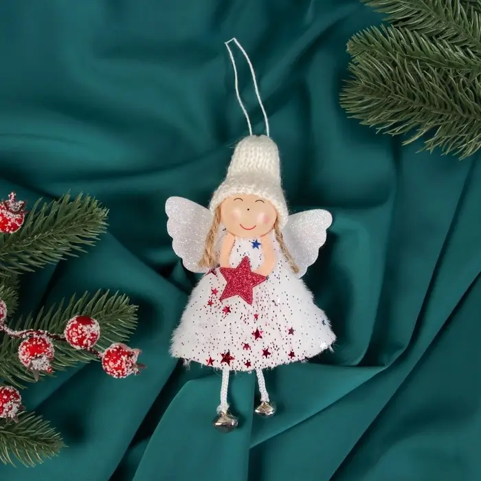 Мягкая подвеска Мягкая подвеска "Алиса" звезда, 13х6 см, бело-розовый