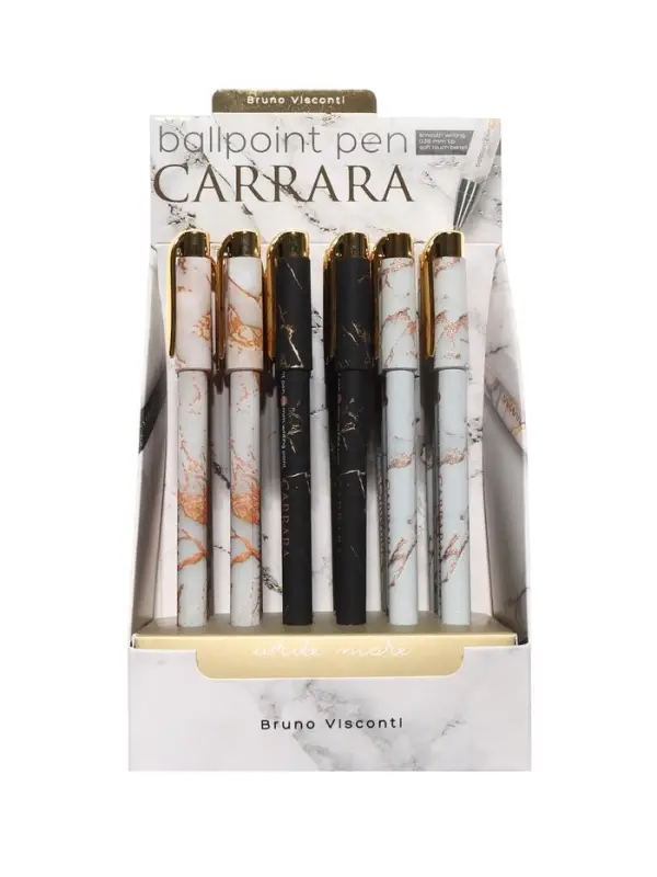 Ручка шариковая BrunoVisconti. Carrara 0.38мм, стерж/син, МИКС Ручка шариковая BrunoVisconti. Carrara 0.38мм, стерж/син, МИКС