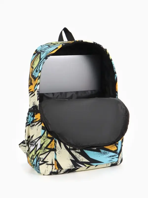 Рюкзак школьный, на молнии, три наружных кармана, 30&times;13&times;42 см, разноцветный