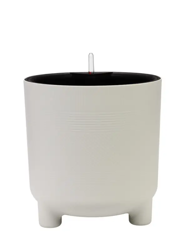 Кашпо для цветов &laquo;Шэнк&raquo;, 13.5 л, d=27.5 см, h=28.7 см, пластиковое, с автополивом, со вставкой, на ножках, белое
