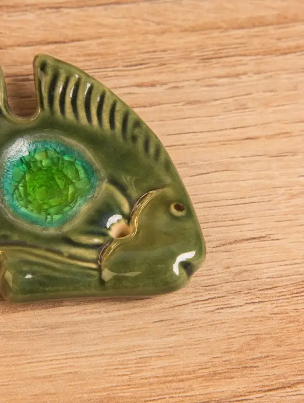 Подставка под благовония  Подставка под благовония "Экзотическая рыбка" керамика, цв. зелёный, 6х5х1 см