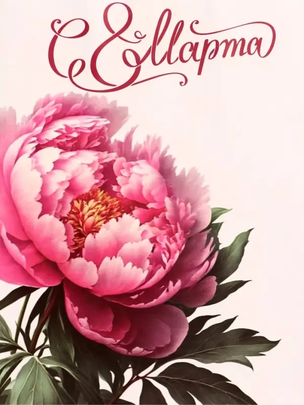 Пакет подарочный крафт "С 8 Марта!" 15 х 8 х 21 см