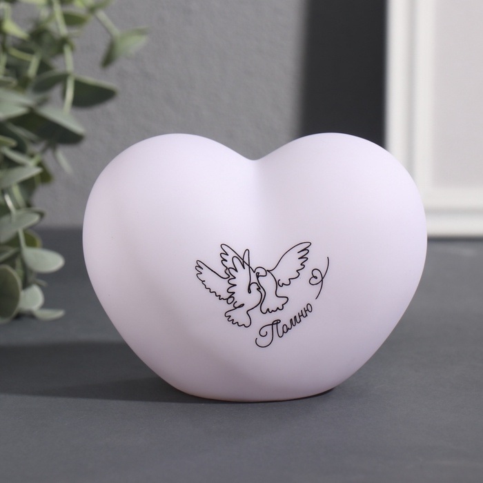 Ночник Ночник "Сердце" (Голуби) LED 3хLR44 8х11х7см