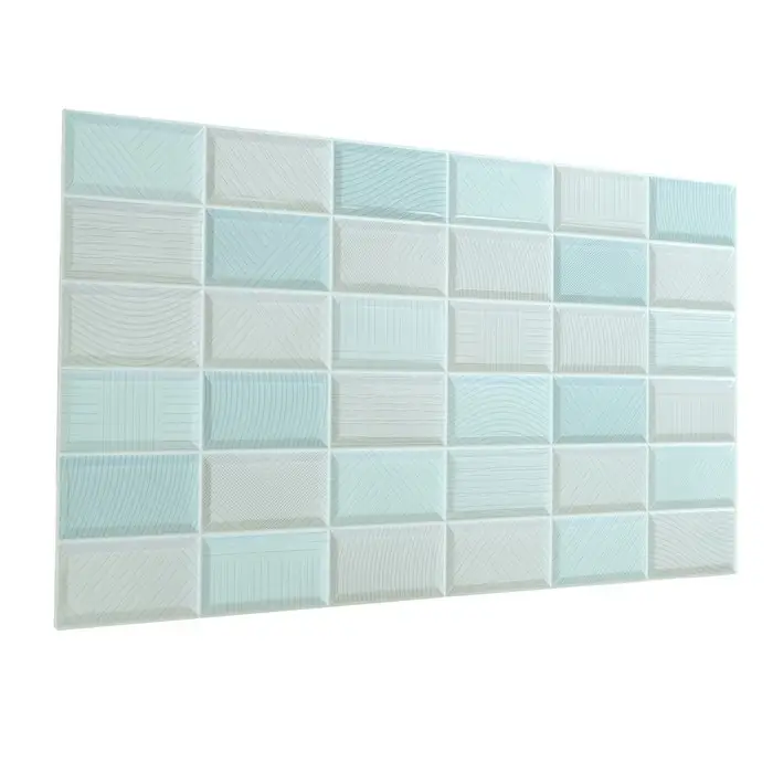 Стеновая панель ПВХ «Кирпич маренго», 485×960 мм, цвет берюзовый