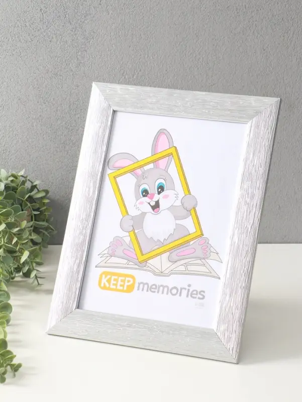 Фоторамка для фото 21х30 см (с ножкой) "Luxe Elegance" пластик, серебро, (пластик экран)