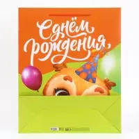 Пакет подарочный ламинированный &laquo;С Днём рождения&raquo;, 40&times;15&times;49 см