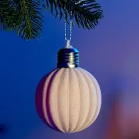 Елочный шар &laquo;Малиновый бархат&raquo; 8 см, 1 LED, от батареек LR44&times;3, свечение тёплое белое