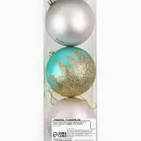 Новогодние шары ёлочные &laquo;Санта видел твой Инстаграм&raquo;, пластик, d=8, 3 шт., розовые, тиффани