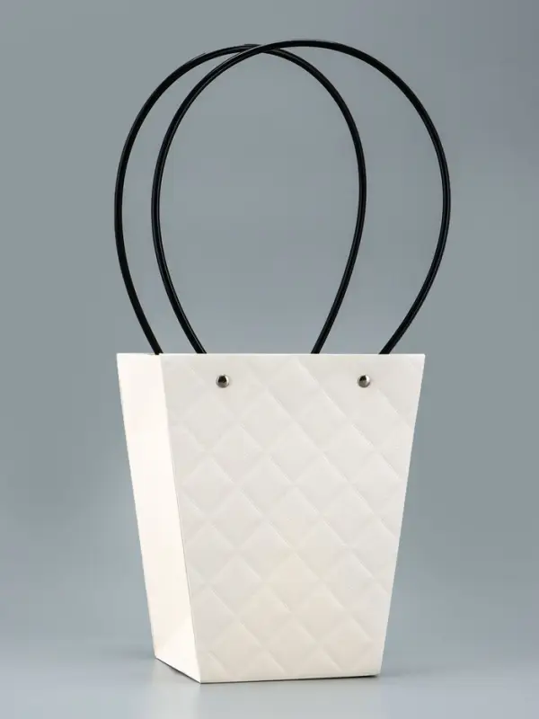 Сумка для цветов белая влагостойкая, 17&times;17 - 11.5&times;11.5 - 20 см