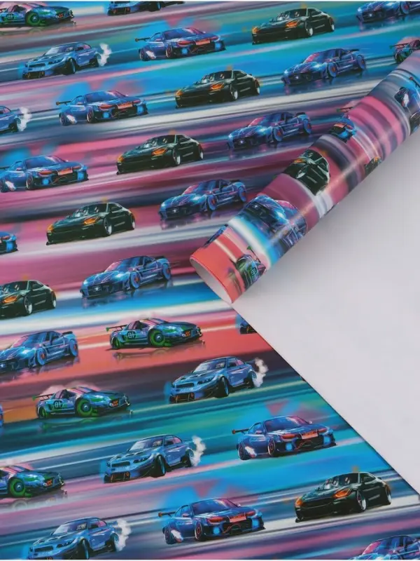 Бумага упаковочная глянцевая &laquo;Машинки&raquo;, 70&times;100 см