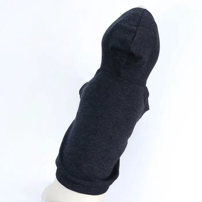 Толстовка однотонная для собак (футер), размер XS (ДС 18, ОШ 28-30, ОГ 38-40), серая