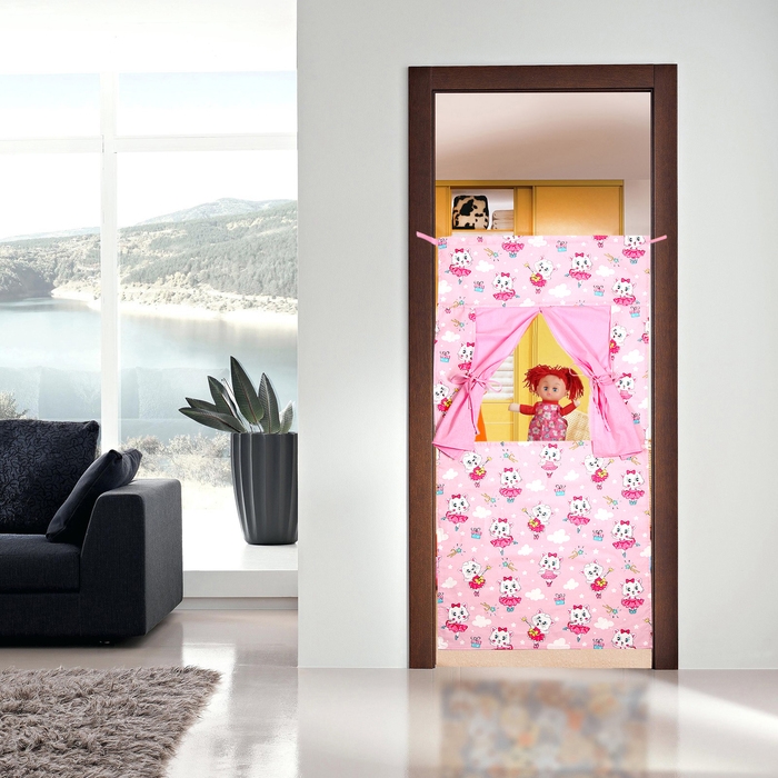 Ширма для кукольного театра «Кошечки в сарафанах», текстиль, р-р 120х60 см Ширма для кукольного театра «Кошечки в сарафанах», текстиль, р-р 120х60 см