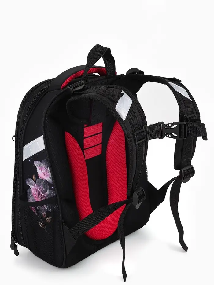 Рюкзак школьный для девочки &laquo;Бабочка&raquo;, Stavia, эргономичная спинка, 30&times;16&times;38 см, чёрный