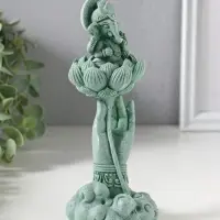 Сувенир полистоун "Рука с лотосом и Ганешей" зелёный 7х7,3х18,5 см
