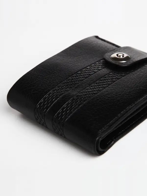 Портмоне мужское &laquo;Сахир&raquo;, на магните, три отделения, чёрное