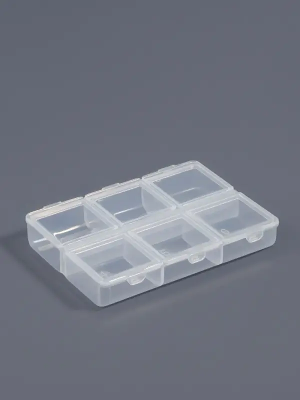 Органайзер для хранения мелочей, 6 ячеек, 8×6×1.5 см, прозрачный
