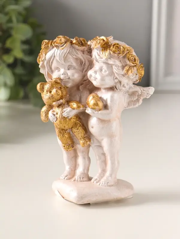 Фигура полистоун "Ангелочки пара" 13х10х5 см