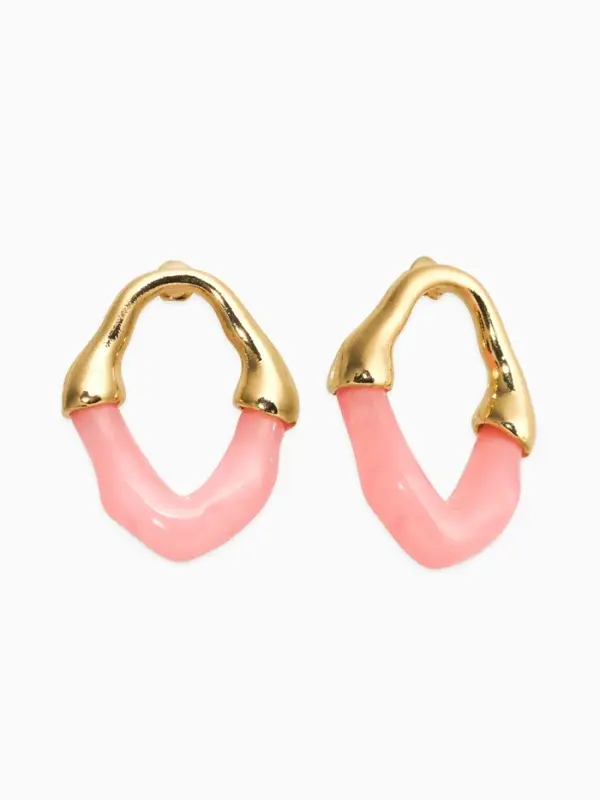 Серьги акрил "Столоктиты", цвет розовый в золоте