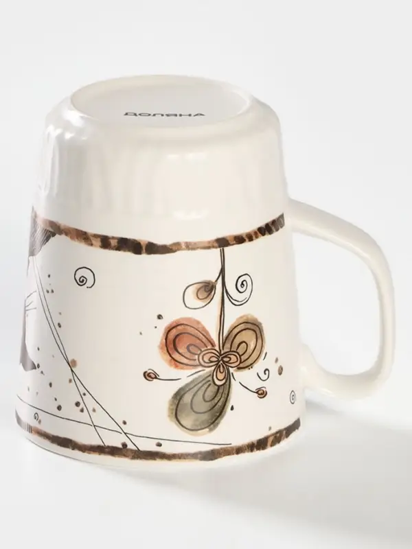 Кружка Доляна &laquo;Коты-аристократы&raquo;, 350 мл, фарфор, белая