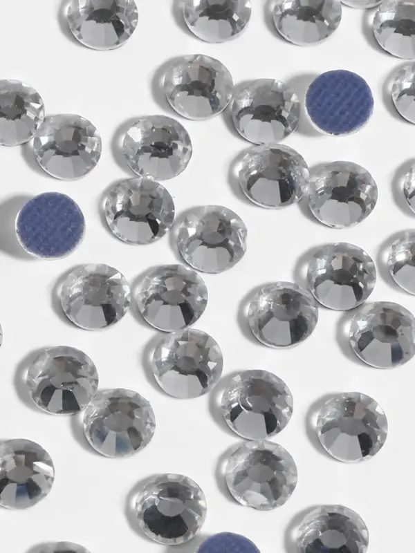 Стразы термоклеевые «Круг», стеклянные, d=4.8 мм, 100 шт., цвет серебряный