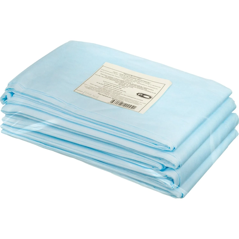 Простыня н/с 140х200см спанбонд пл.25 голубая 5шт/уп  Гекса