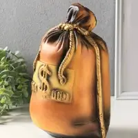 Копилка для денег &laquo;Мешок: сто тысяч&raquo;, гипс, коричневый, 14&times;20&times;32 см