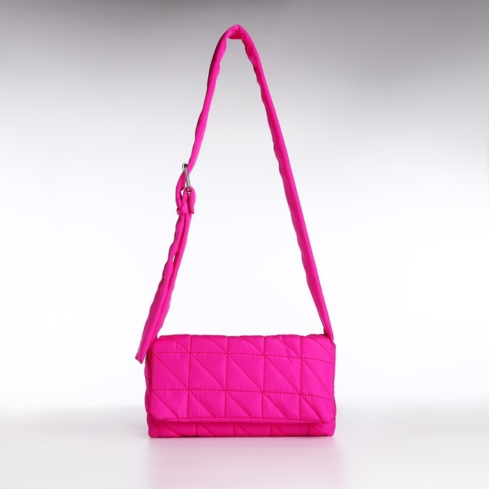 Сумка женская стеганная на плечо, отдел на молнии, 25х14х6 см, цвет розовый Сумка женская стеганная на плечо, отдел на молнии, 25х14х6 см, цвет розовый