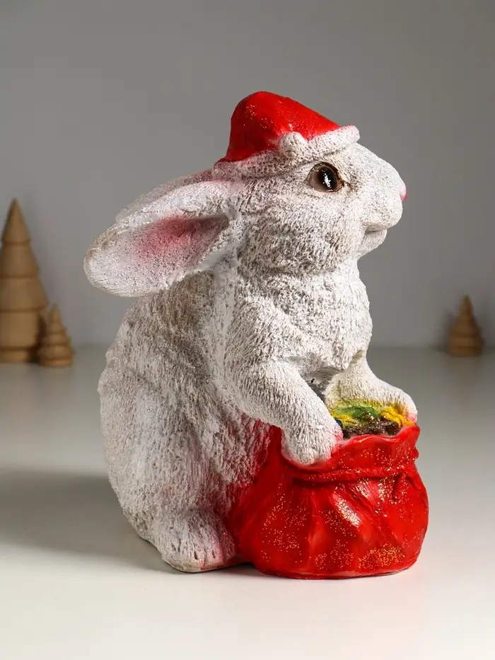 Копилка "Зайчик с мешком" с глиттером, 28 см,