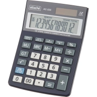 Калькулятор настольный КОМП Attache, AС-225, 12р, дв.пит, серый,147x105x33