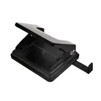 Дырокол металлический, 20 листов, OfficeSpace, линейка, черный