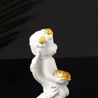 Набор фигурок на подставке &laquo;Ангелы&raquo;, 5 шт., гипс, 23.5&times;13&times;12 см, белый