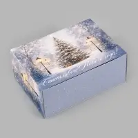 Коробка подарочная самосборная &laquo;Новогодняя елочка&raquo;, 25&times;18&times;10 см